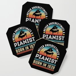 Pianist born 1939 90th Birthday Piano Gift Coaster