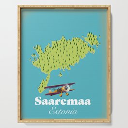 Saaremaa Estonia map Serving Tray