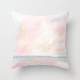 Patience - Pink and Gray Pastel Seascape Deko-Kissen