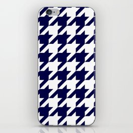 Big Navy Blue Houndstooth Pattern iPhone Skin