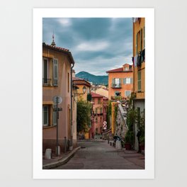 Old Town Nice on a Cloudy Day Art Print