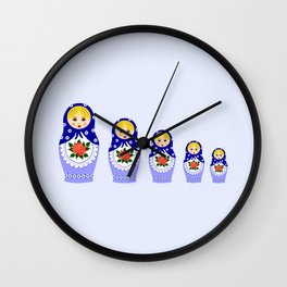 Nesting Doll Shaped Wall Clock for Living Room Home Office Decorative Troika Art 