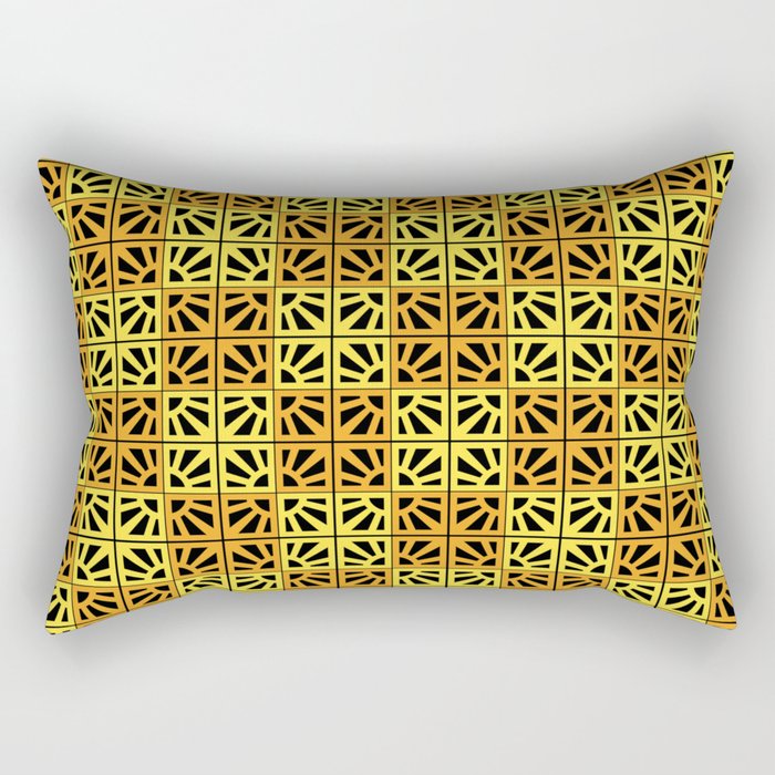 Breeze Block Eleven P Yellow Blk Rectangular Pillow