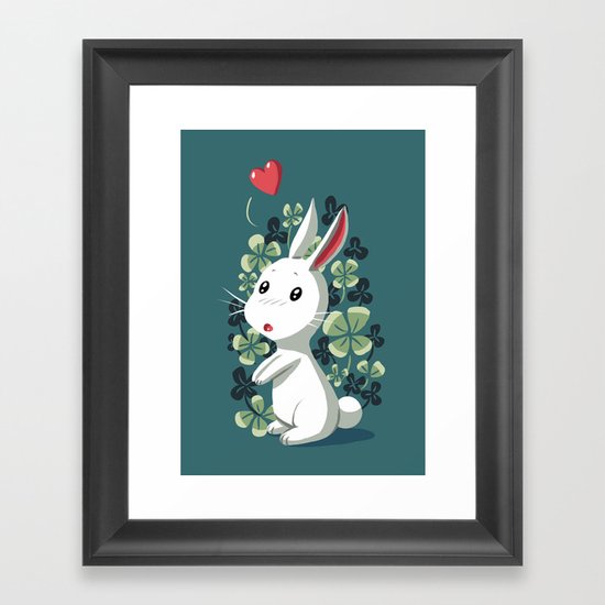 Clover Bunny Framed Art Print