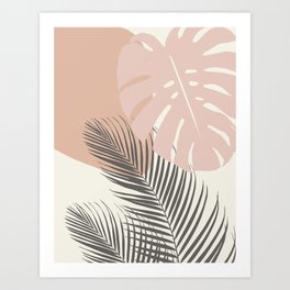 Minimal Monstera Palm Finesse #4 #tropical #decor #art #society6 Art Print