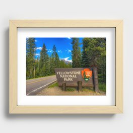 Yellowstone National Park Entrance Sign Recessed Framed Print