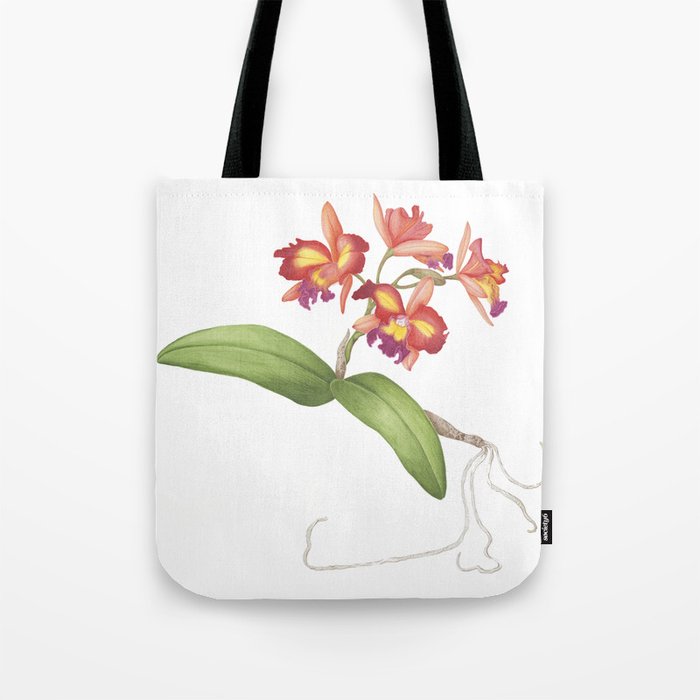 Red Orange Orchid Tote Bag
