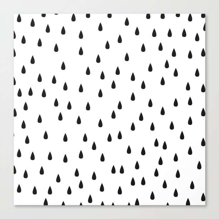 Black And White Rain Drops Canvas Print By Doveandlyon