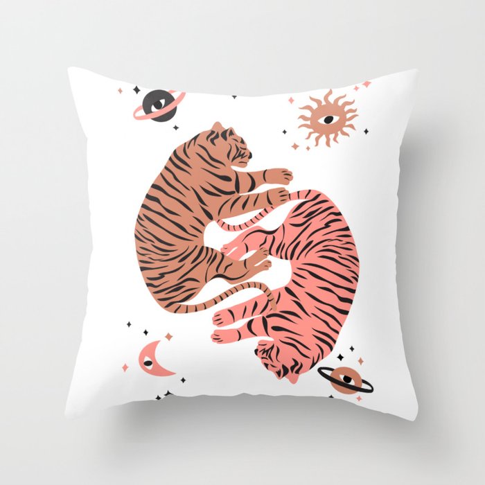 dreaming tigers Throw Pillow