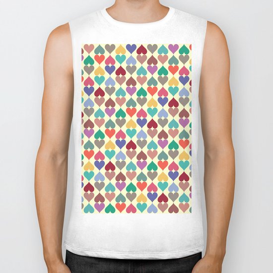 Colorful Love Pattern X Biker Tank