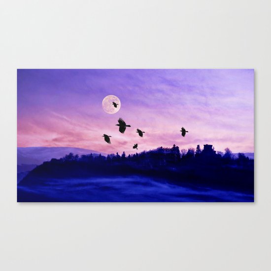 Crow moon Canvas Print