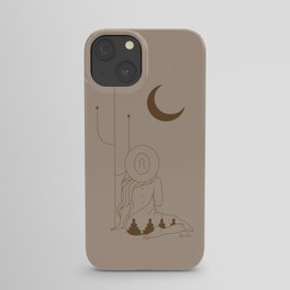 Talking to the Moon - Taupe & Rust iPhone Case