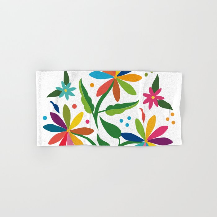 Mexican Otomí Floral Composition by Akbaly Hand & Bath Towel