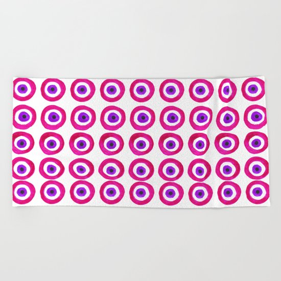 Evil Eye Amulet Talisman in Pink Beach Towel