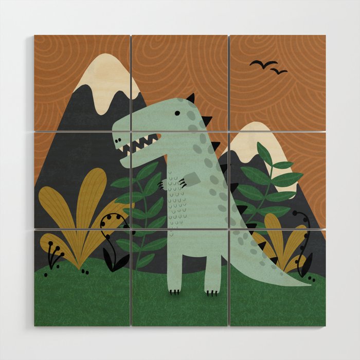 Cute Dinosaur Wood Wall Art