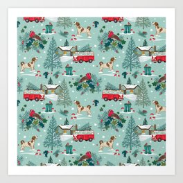 Driving Home for Christmas Art Print | Toadstools, Drivinghome, Rv, Retrochristmas, Hollyberries, Ink Pen, Jackrusselldog, Snowcoveredlodge, Redcampervan, Winterlodge 