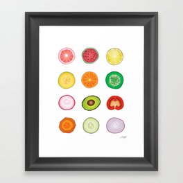 Fruits and Vegetables Collage Framed Art Print