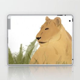 Watercolor Lioness in Tall Grass Laptop Skin