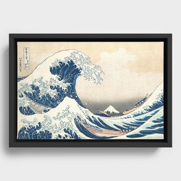 The Great Wave Off Kanagawa by Katsushika Hokusai Thirty Six Views of Mount Fuji - The Great Wave Framed Canvas