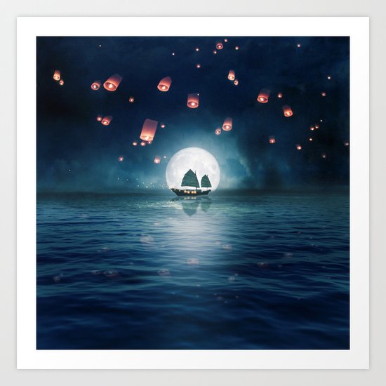 Travel through the Lights Art Print