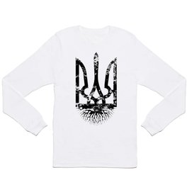 Ukrainian Roots Vintage Tryzub - Distressed Coat of Arms Ukraine Long Sleeve T-shirt