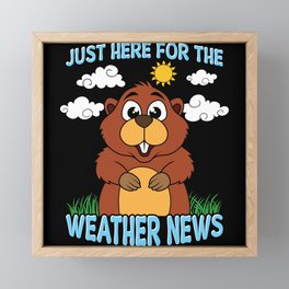 Just Here For The Weather News Groundhog Day Framed Mini Art Print