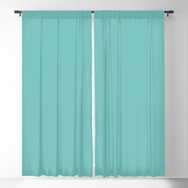 Mid Century Modern Teal Solid Blackout Curtain