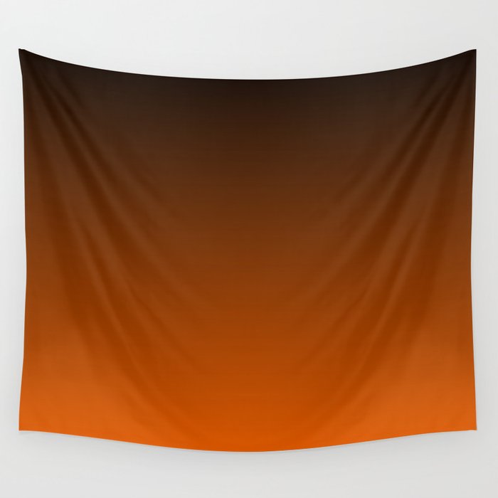 Autumn Burnt Orange And Black Gradient Ombre Pattern Wall Tapestry
