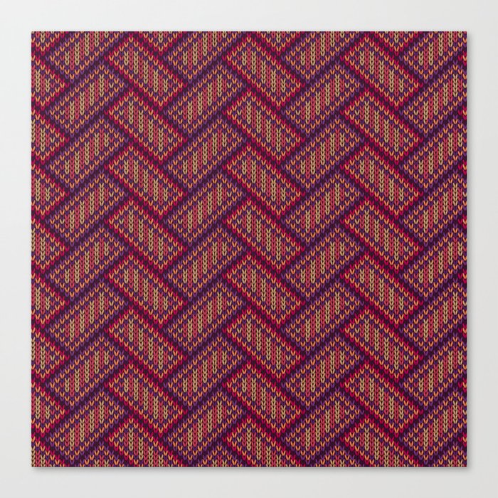 Knitted Textured Pattern Purple Pink Canvas Print