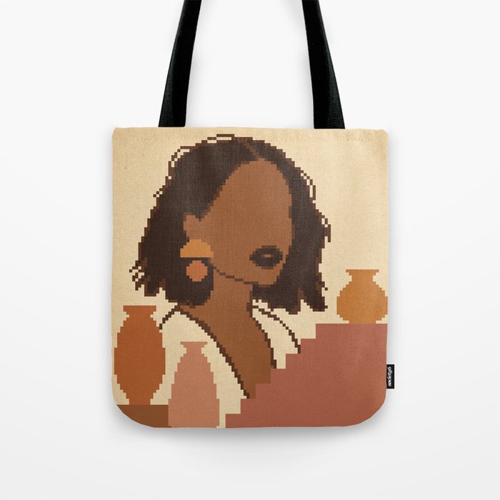 Pixel moroccan woman Tote Bag