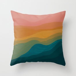 Desert Mountains In Color Throw Pillow
