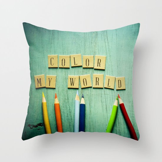 Color My World Throw Pillow