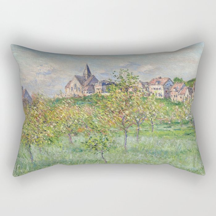 Claude Monet "Printemps à Giverny, effet d'après-midi" Rectangular Pillow