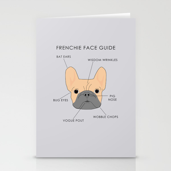 The French Bulldog Face Guide Stationery Cards By