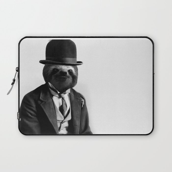 Sloth with Bowl Hat Laptop Sleeve