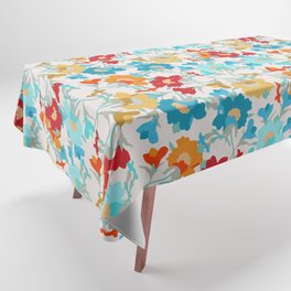 tropical blue and orange evening primrose flower meaning youth and renewal  Tablecloth