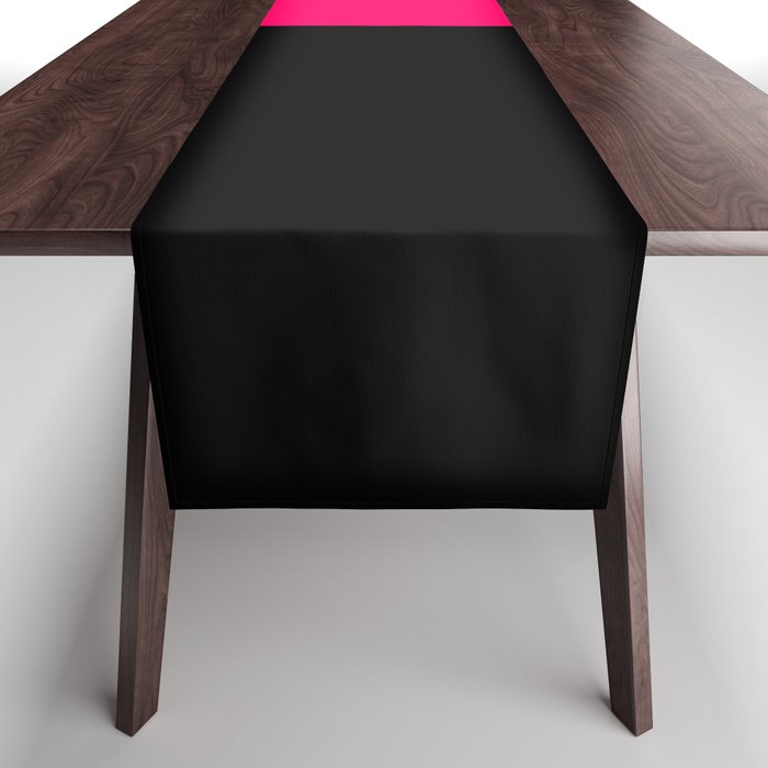 Black Bright Pink Color Block Table Runner