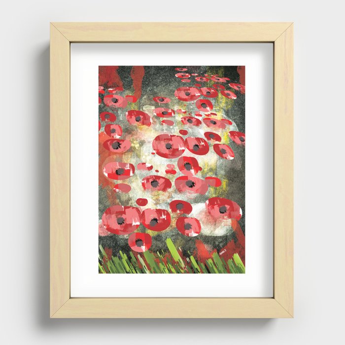 angela's poppies Recessed Framed Print