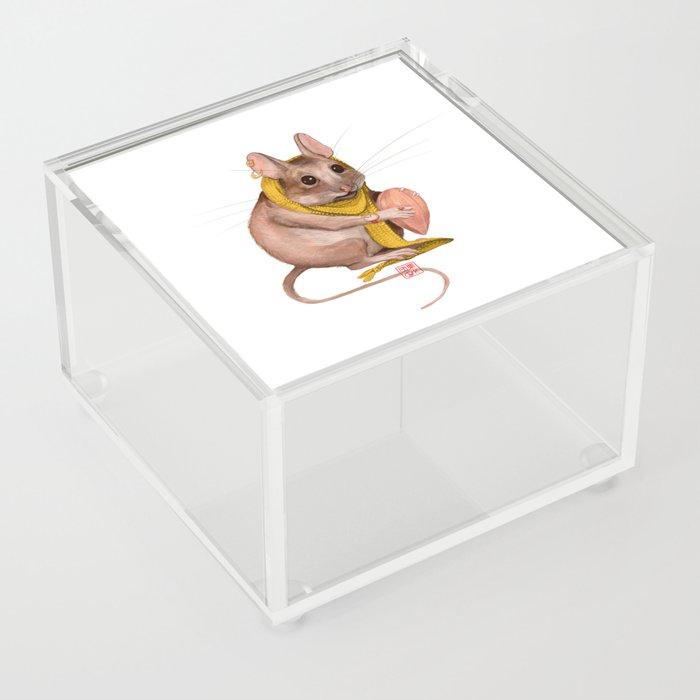 Deer mouse with a nut Acrylic Box