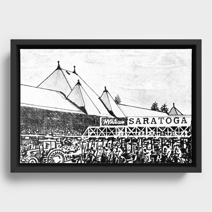 "The Starting Gate" Saratoga Springs Race Course Track Framed Canvas