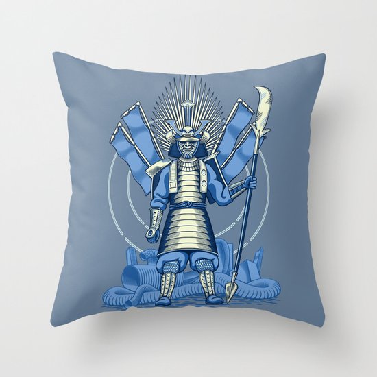 Samurai Nightmare Throw Pillow