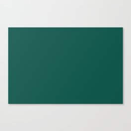 Dark Green Solid Color Pantone Evergreen 19-5420 TCX Shades of Blue-green Hues Canvas Print