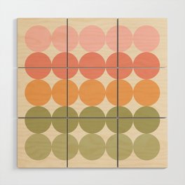 Geometric colour Dots 1. Peachy & Green Wood Wall Art