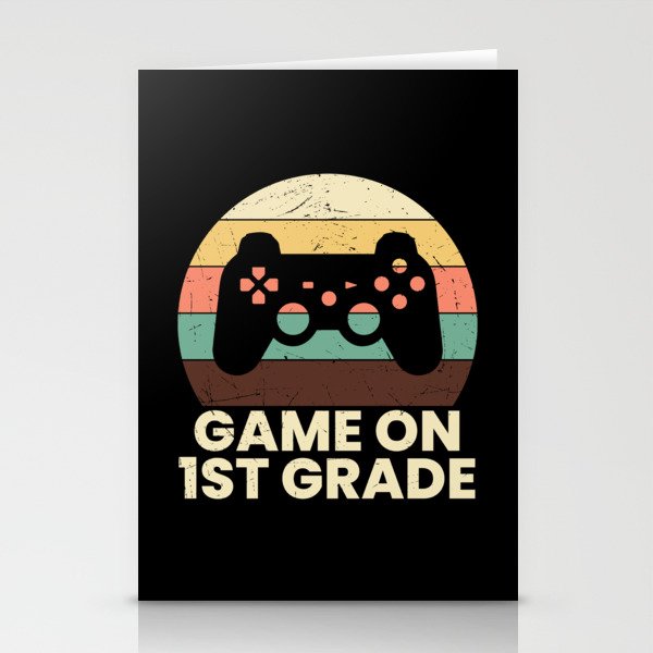 Game On 1st Grade Retro School Stationery Cards