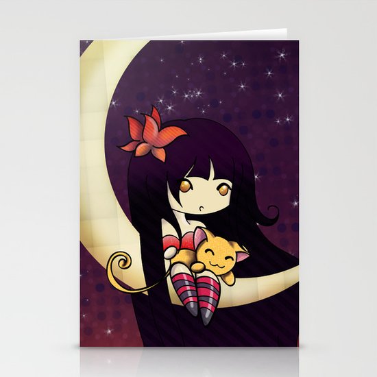 Golden Butterfly Moon Stationery Cards