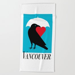 Vancouver's Canuck the Crow Beach Towel