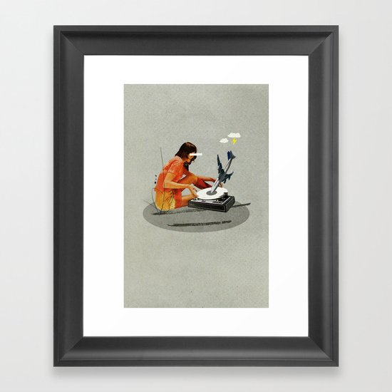 Blind, deaf too | Collage Framed Art Print