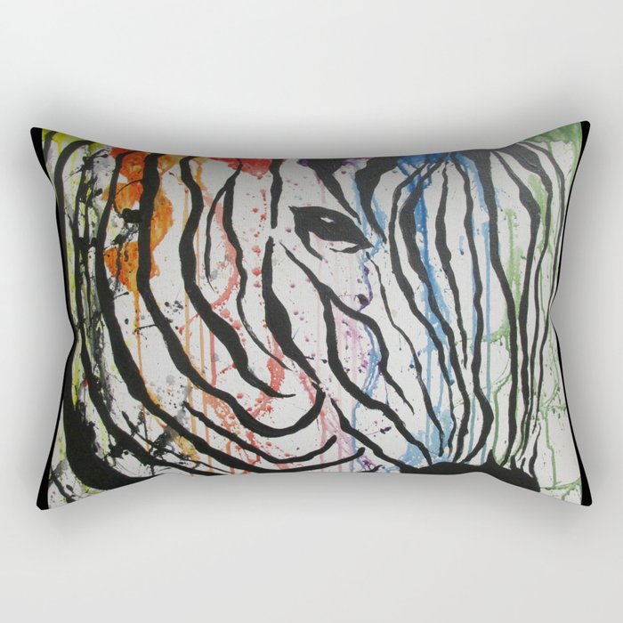 Splash of Zebra Rectangular Pillow