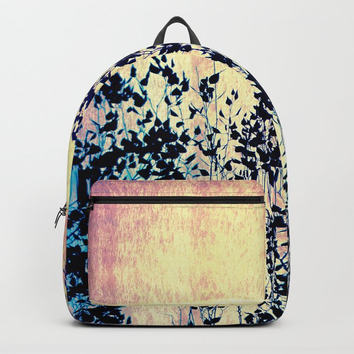 pink and yellow sky weeping willow tree Backpack