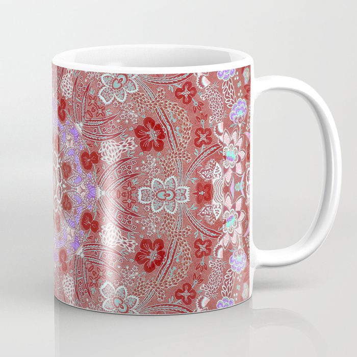 Moroccan Flowers Warm Color Vintage Coffee Mug